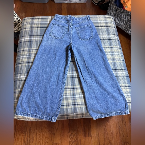 Triarchy Anthropologie Womens Wide Leg Crop Jean, Blue Medium Wash - Picture 3 of 7